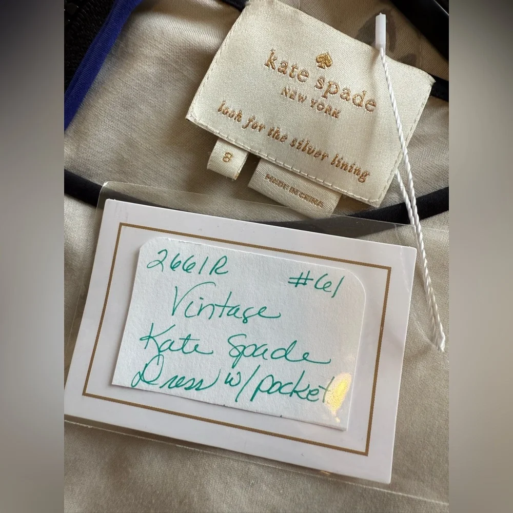 Kate Spade Classic Fit & Flare Dress • Size 8 • Vintage Two-Tone Blue & Cream